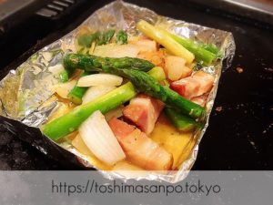 【池袋駅】この上ない美味発見!お好み焼き・もんじゃの最上級ってここ!?｢灼楽（しゃくら）1号店｣の追記１：アスパラとベーコンの塩麹炒め