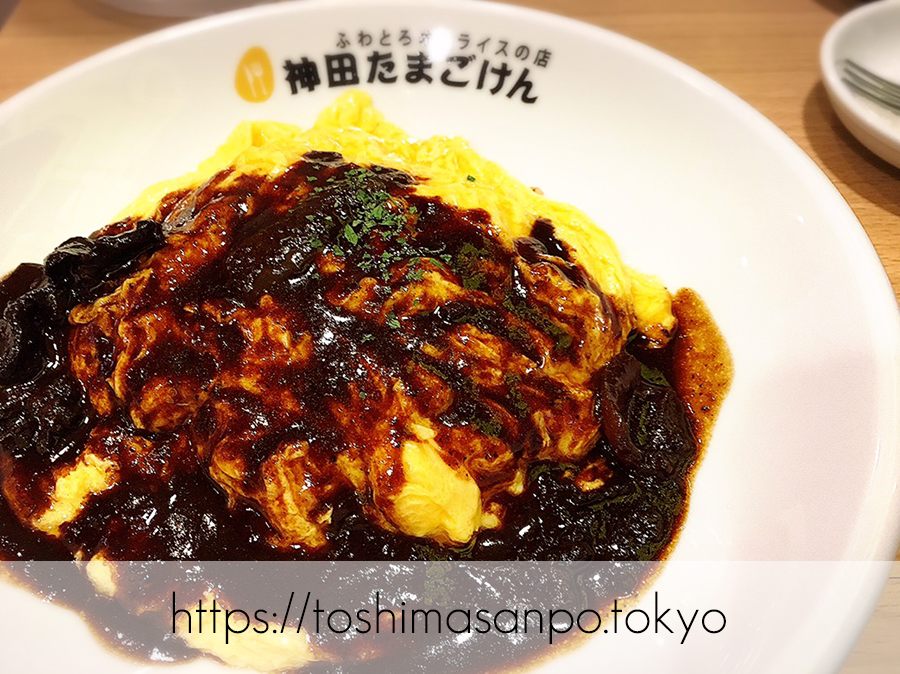 【池袋駅】気軽に食べるファストフード型オムライス「神田たまごけん」のハヤシオムライス
