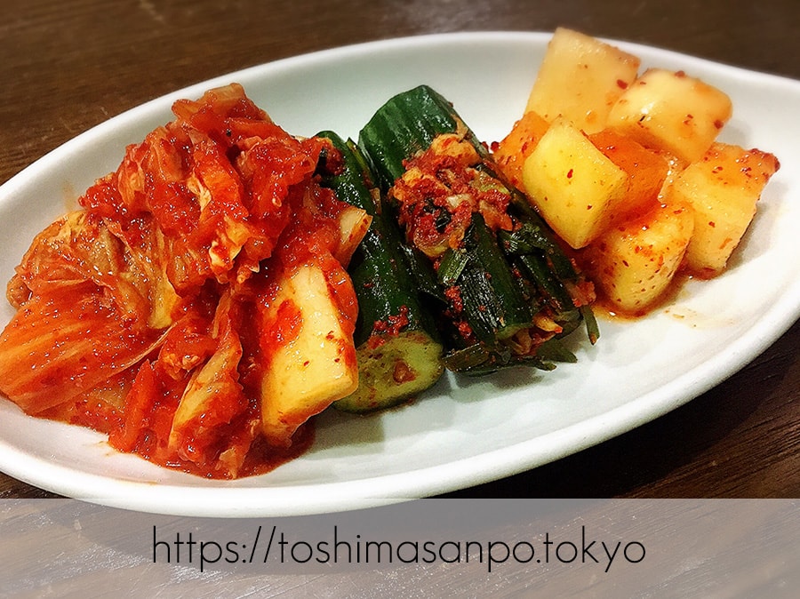 【池袋駅】気軽に手軽に安く韓国家庭料理が楽しめる「イモチャン」ニラチヂミがナイス！のキムチ盛合せ